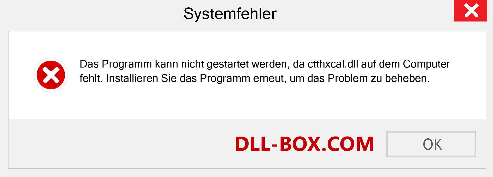 ctthxcal.dll-Datei fehlt?. Download für Windows 7, 8, 10 - Fix ctthxcal dll Missing Error unter Windows, Fotos, Bildern