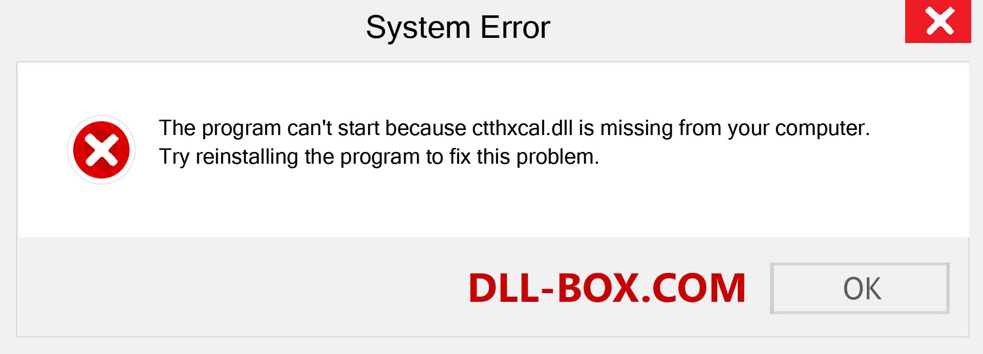  ctthxcal.dll file is missing?. Download for Windows 7, 8, 10 - Fix  ctthxcal dll Missing Error on Windows, photos, images